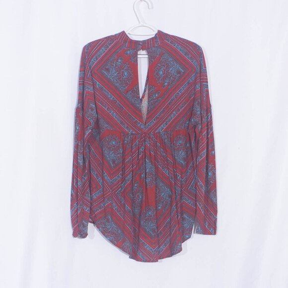 FREE PEOPLE Walking On A Dream Cut Out Choker Tunic Top Size XS - Picture 9 of 13